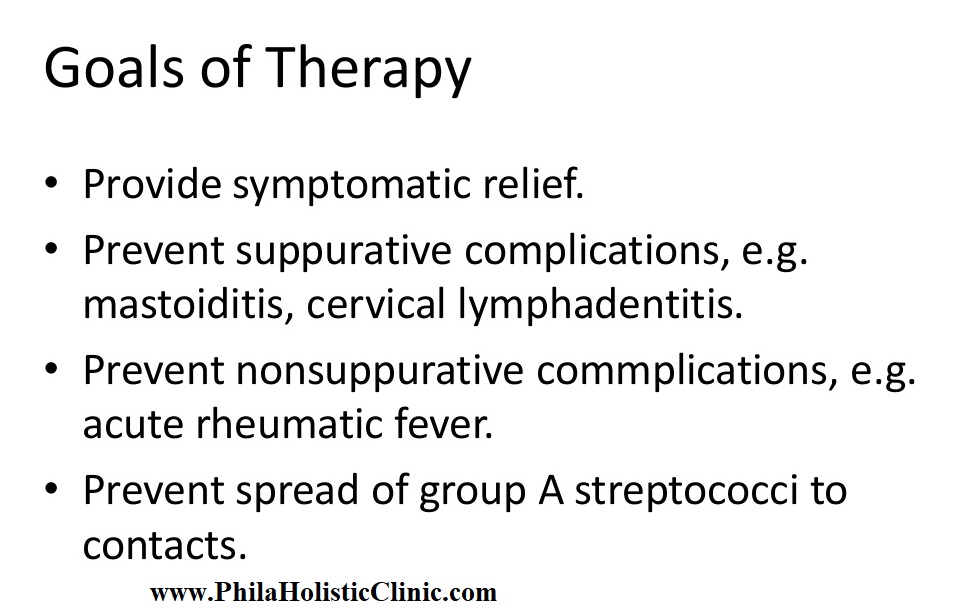 Goal of strep throat treatment