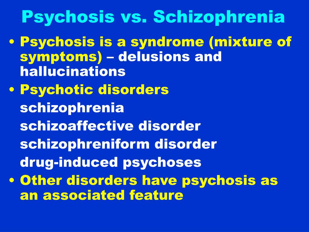 psychosis vs schizophrenia