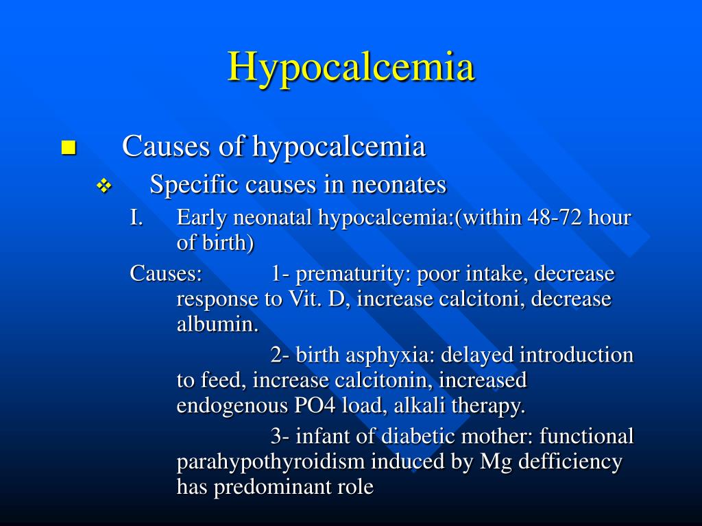 Causes of hypocalcemia