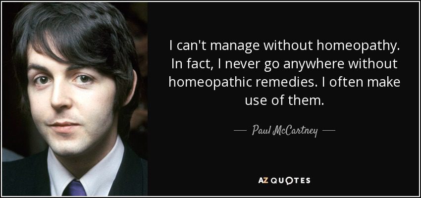 Fans of homeopathy