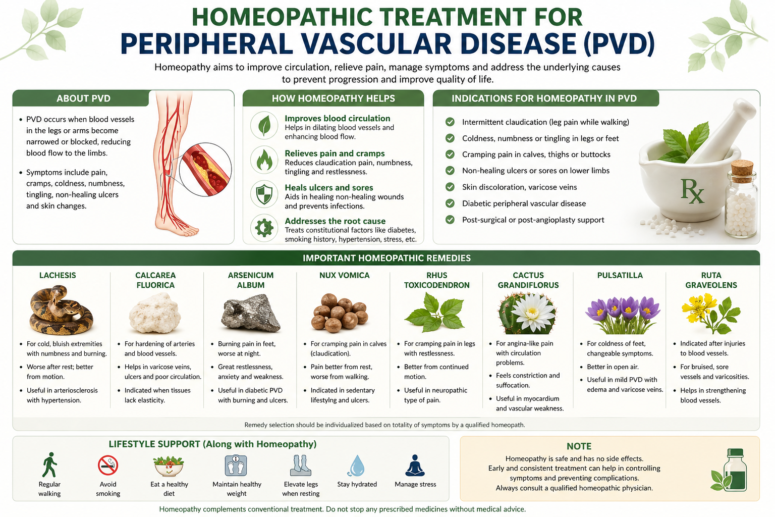 Homeopathic treatment for Peripheral Vascular Disease