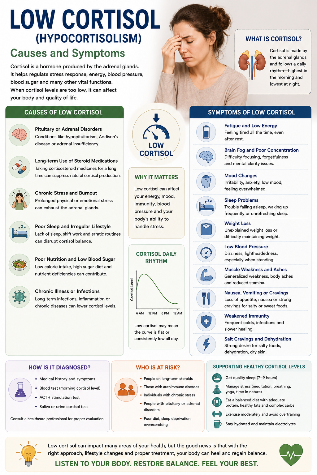 Low Cortisol Causes and Symptoms