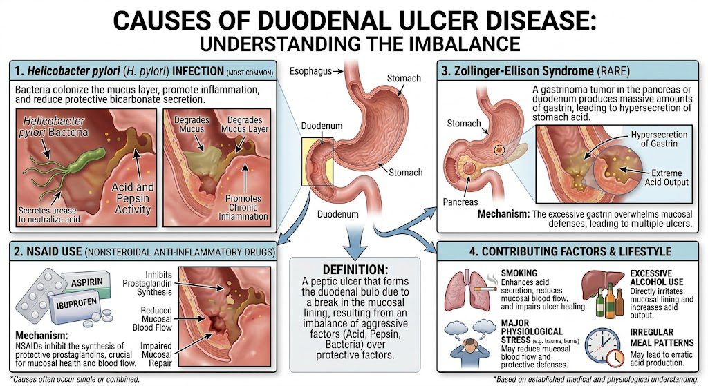 Causes of duodenal ulcer