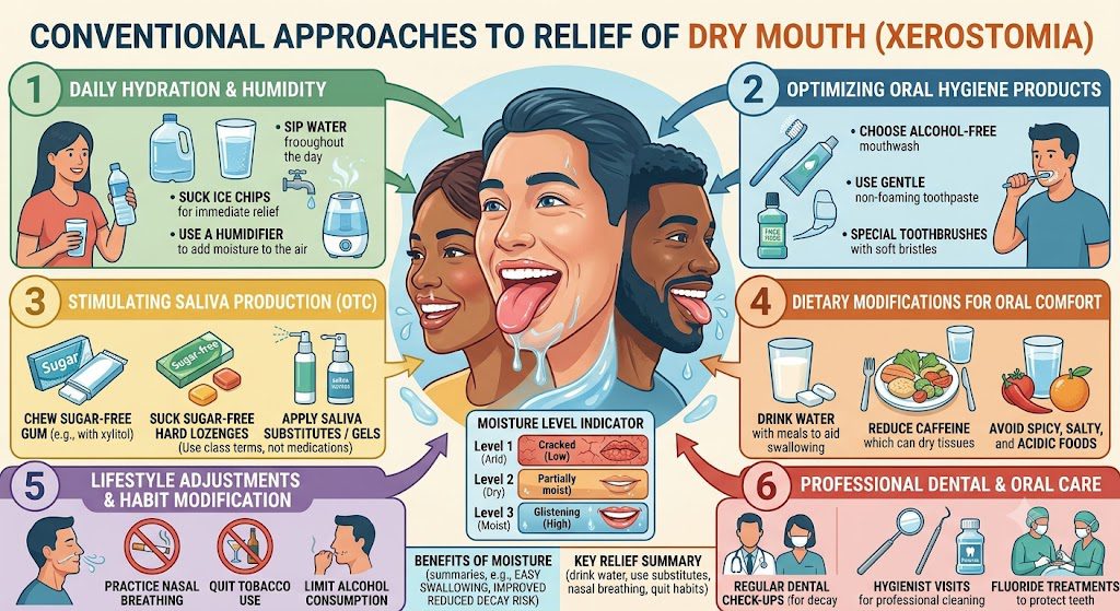 Conventional treatments for dry mouth