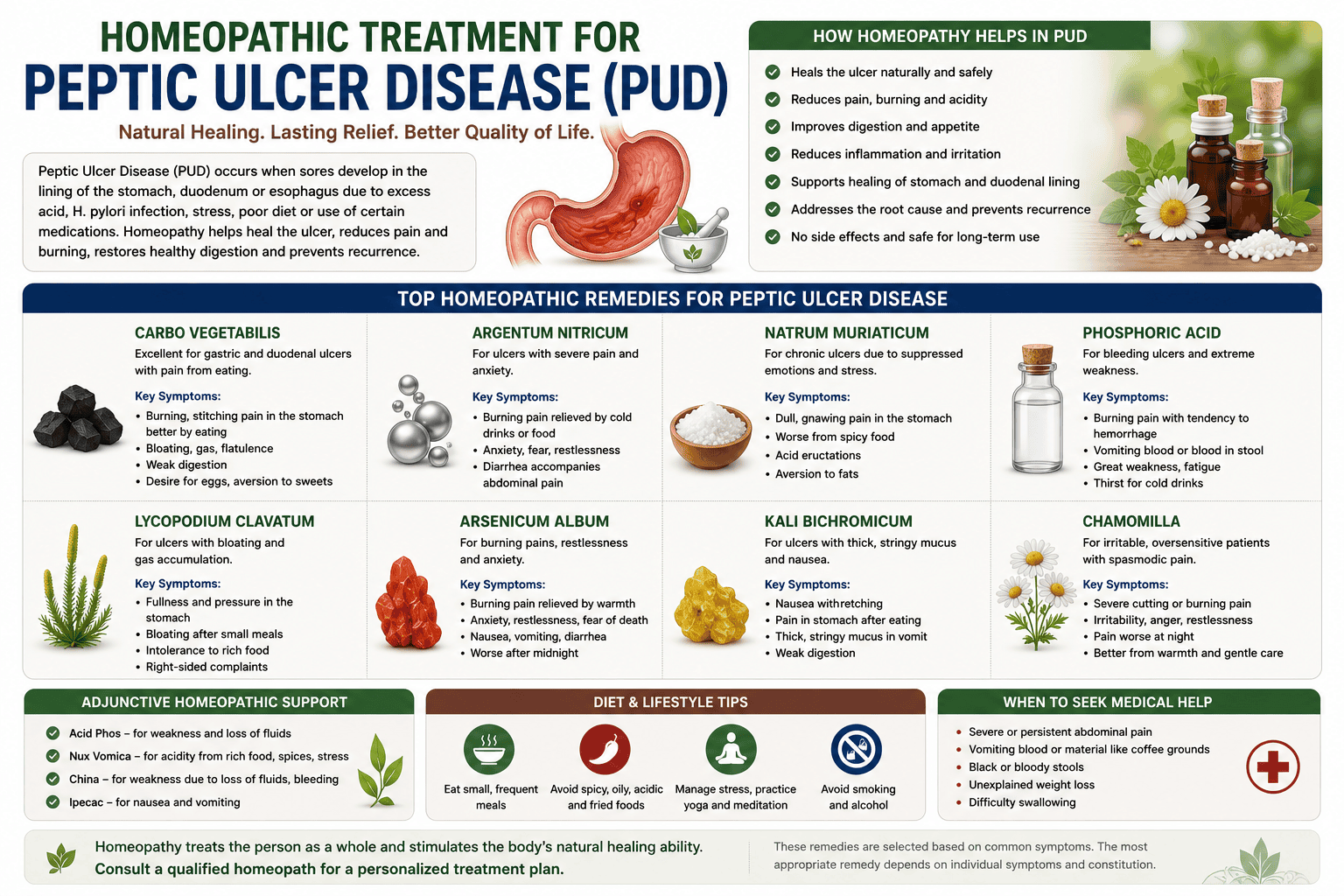 Homeopathic Treatment for peptic ulcer disease