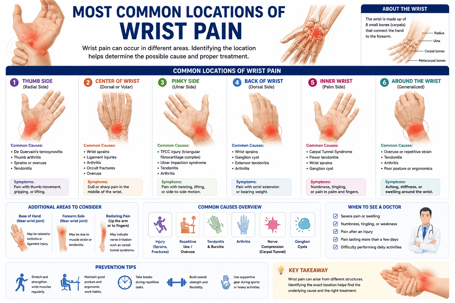 Wrist Pain Locations