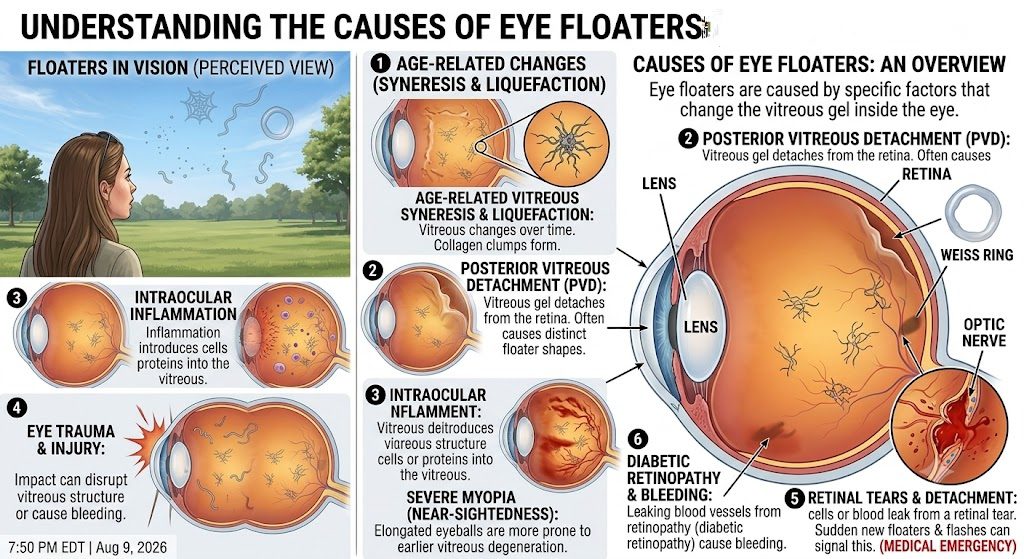 Causes of eye floaters