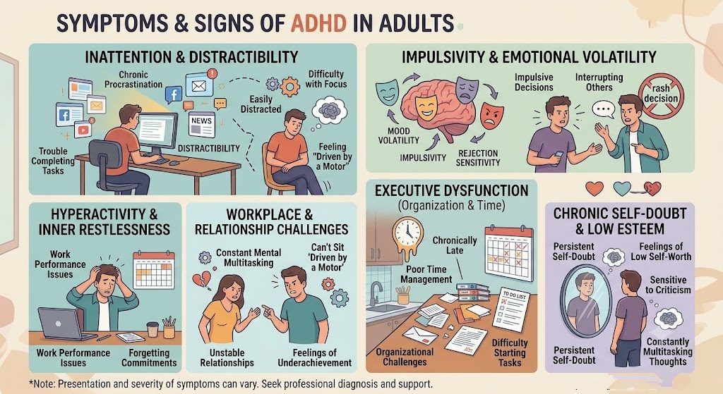 Signs and Symptoms of ADHD in Adults
