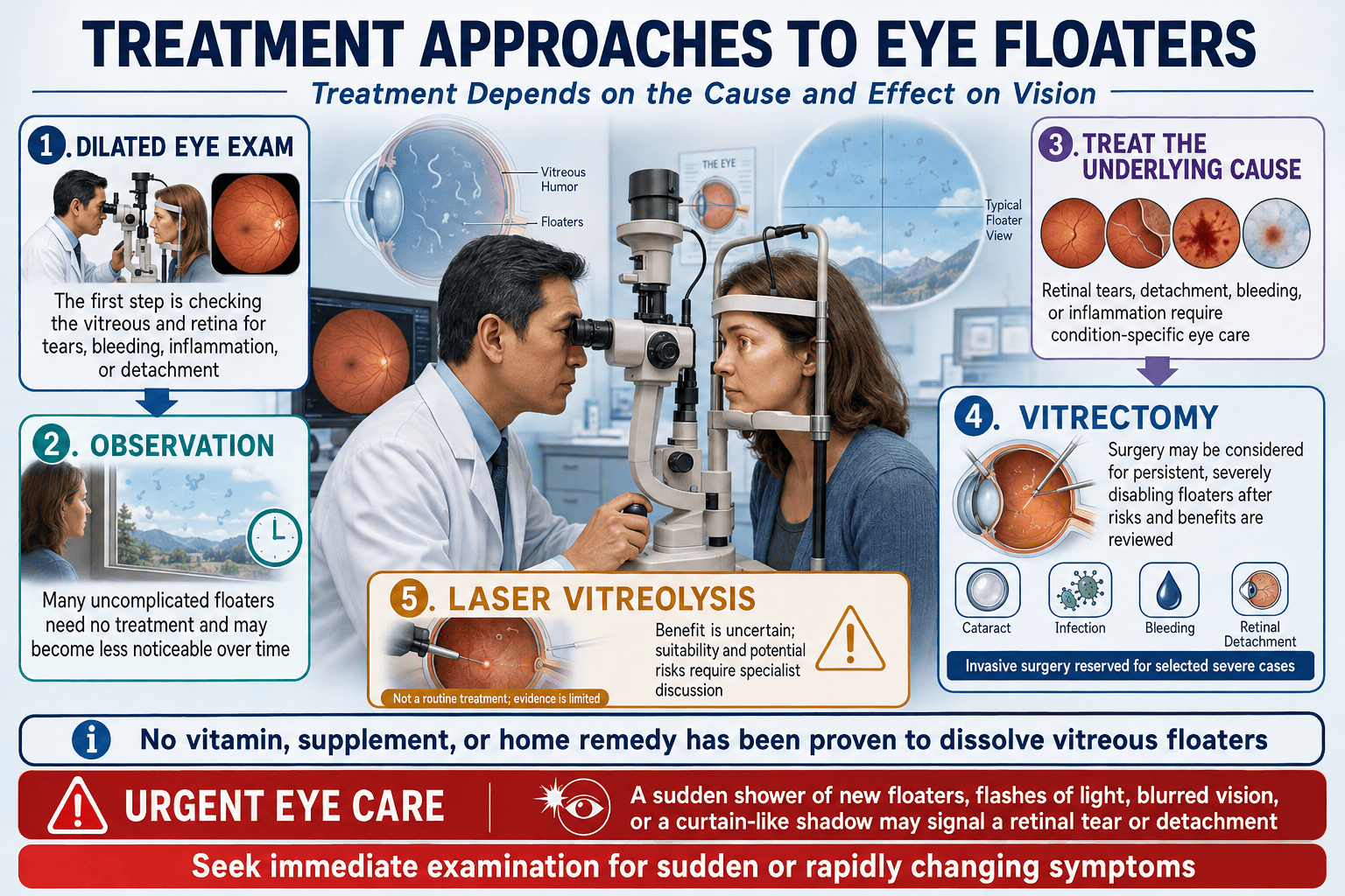 Treatment approaches for eye floaters