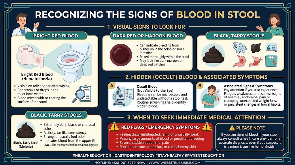 Signs of Blood in stool